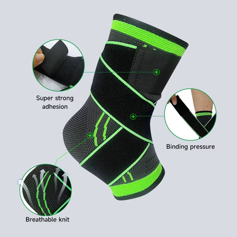 Ankle Support Brace Adjustable Strong Compression Knittd Ankle Sleeve for Men & Women Sports Protection