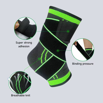 Ankle Support Brace Adjustable Strong Compression Knittd Ankle Sleeve for Men & Women Sports Protection
